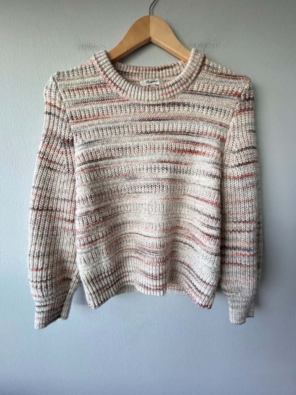 Madewell Space-Dyed Canton Pullover Sweater Striped Multicolor Crewneck S Cozy